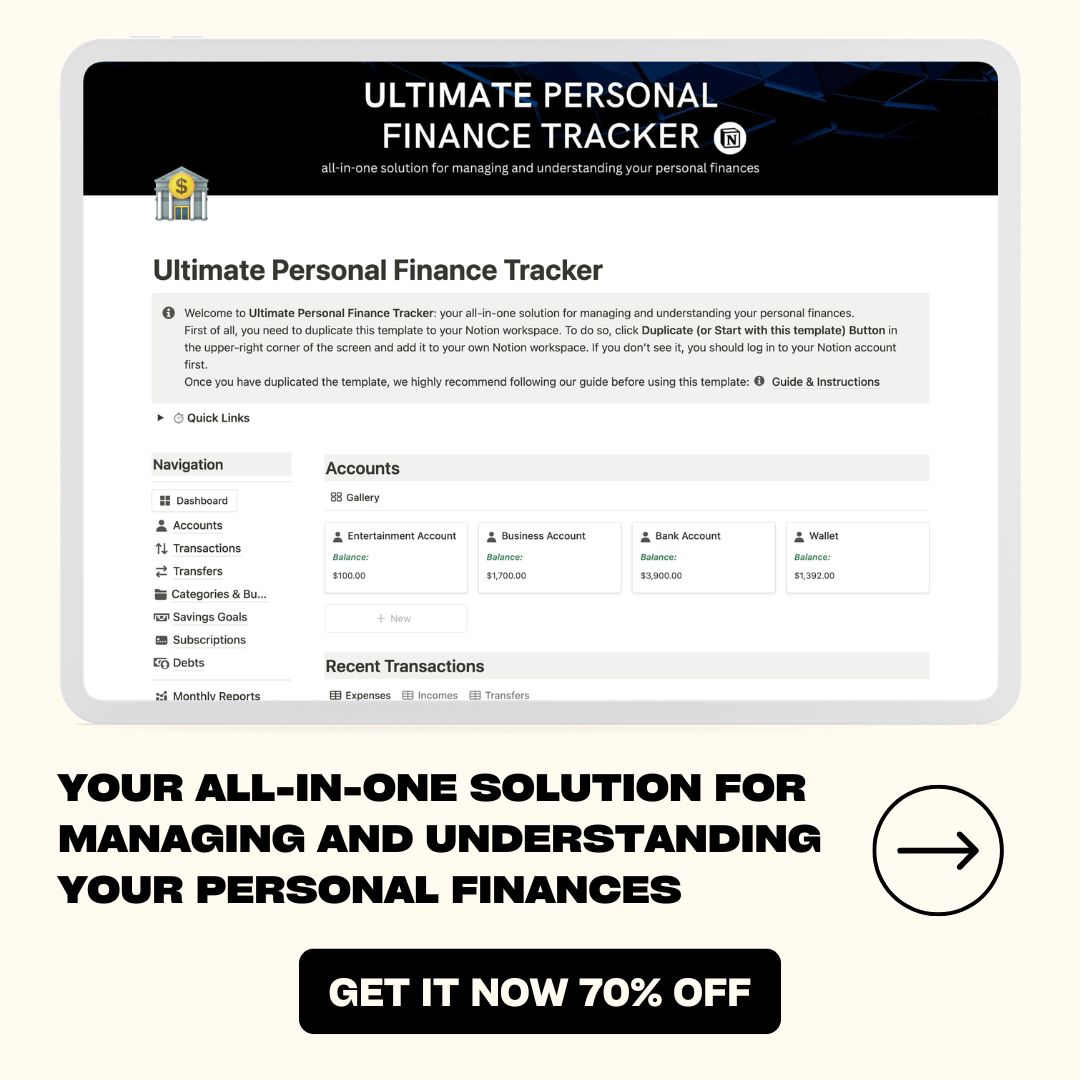 Ultimate Personal Finance Tracker Notion Template