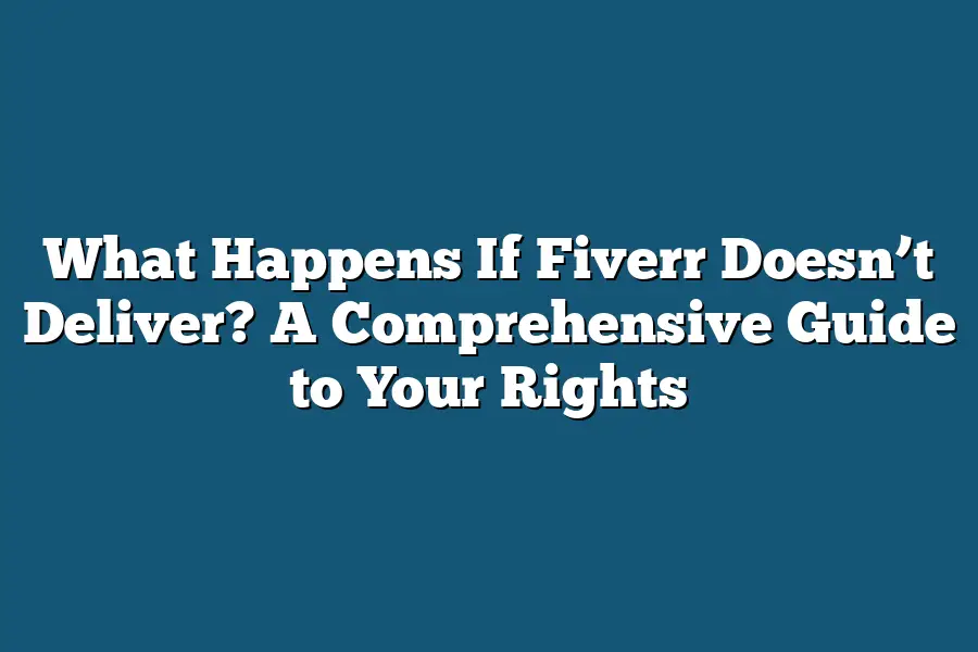 What Happens If Fiverr Doesn’t Deliver? A Comprehensive Guide to Your Rights