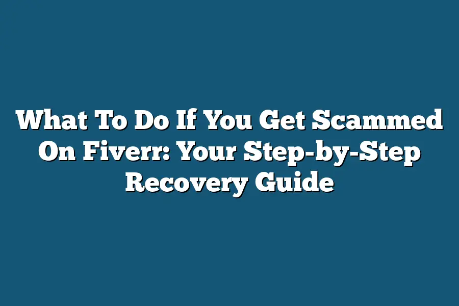 What To Do If You Get Scammed On Fiverr: Your Step-by-Step Recovery Guide